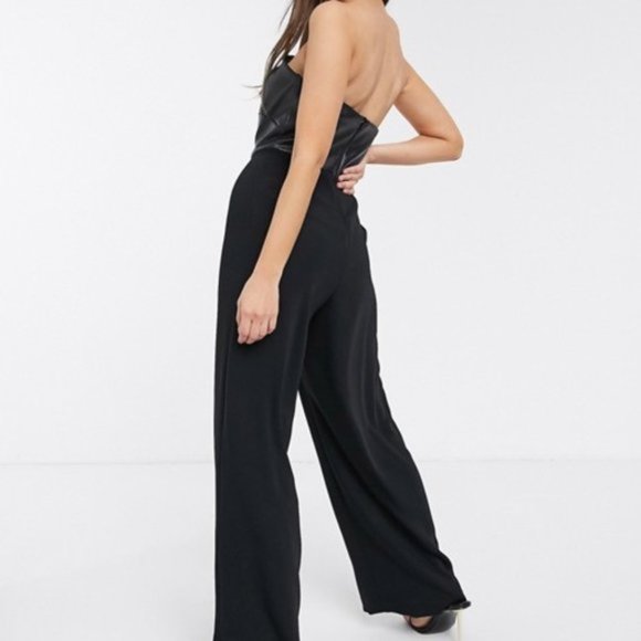 River Island Black Strapless Jumpsuit - Picture 3 of 5